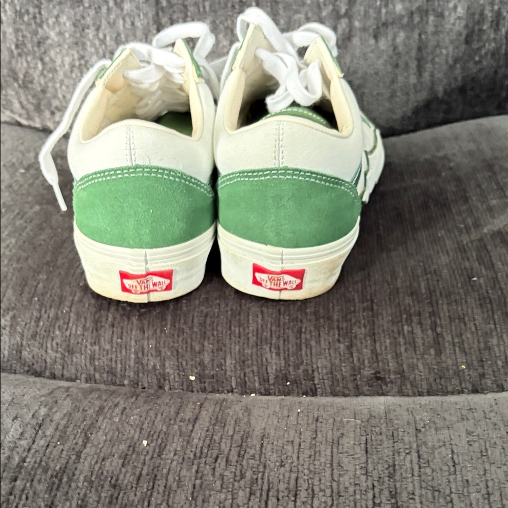 Green and White Van Low-Top Sneakers - Picture 2 of 4